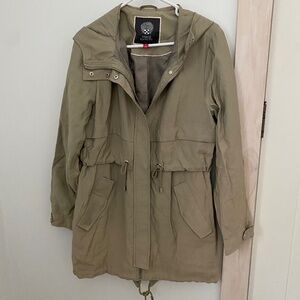 Vince Camuto Lined Trench / Rain Coat / Hood Sz. M